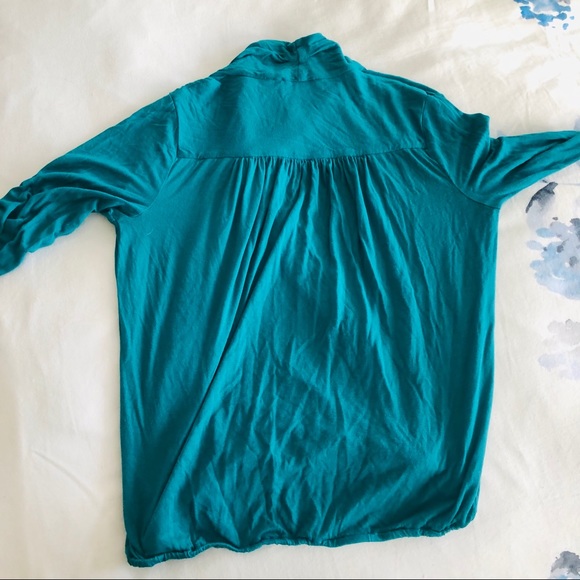 Babaton Teal Twist Front Plunging Blouse - Picture 8 of 8